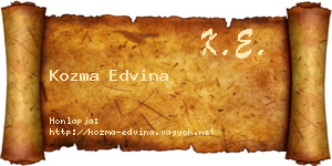 Kozma Edvina névjegykártya